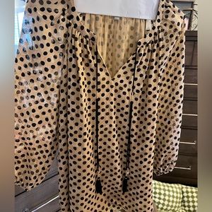 Daniel Rainn blouse | small | gold with black polka dots |